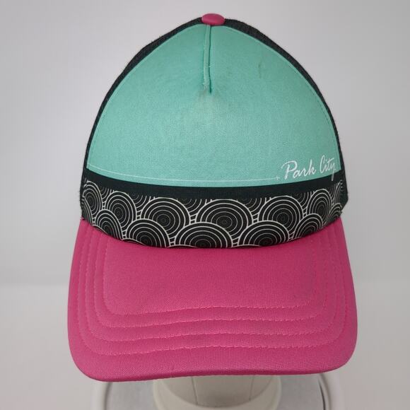 Park City Snapback Trucker Hat Multicolor One Size Adjustable Mesh Back Trick - Picture 2 of 8